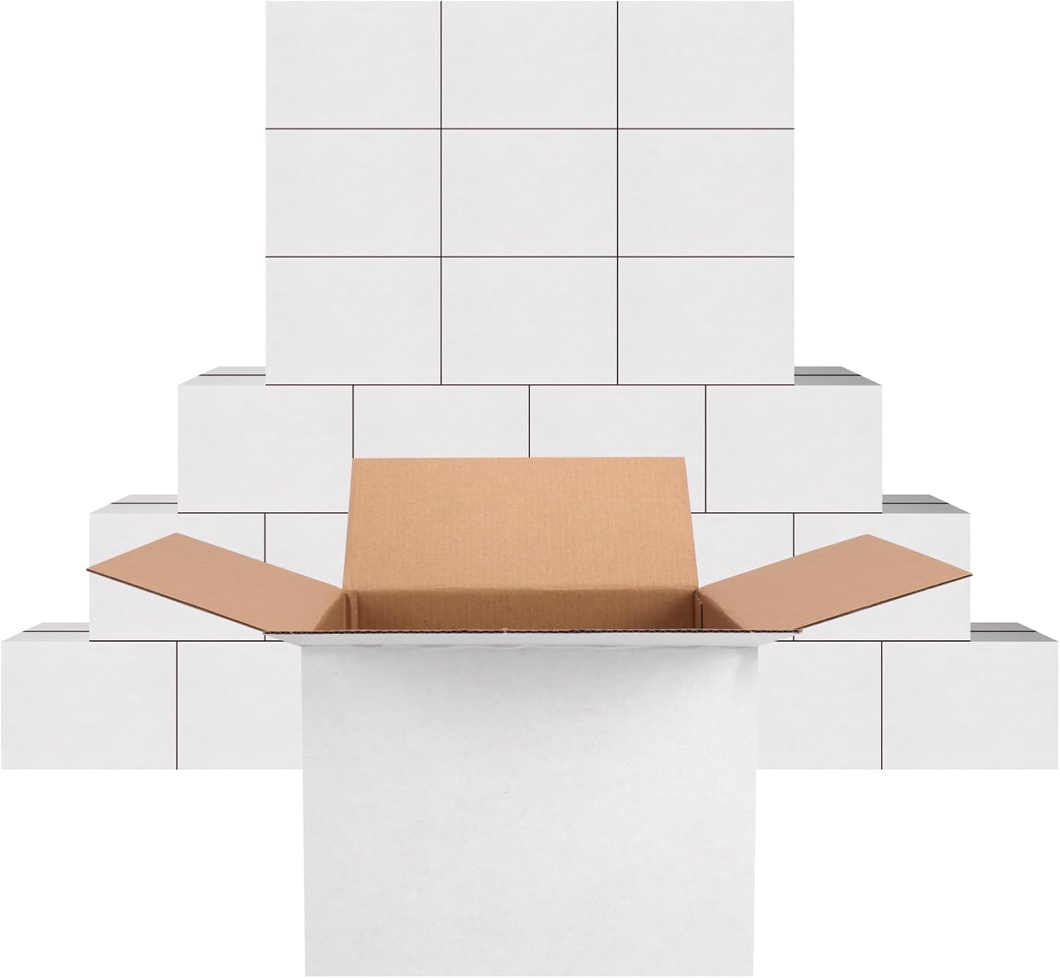 PETAFLOP 25 Pack White 8x8x6 Shipping Boxes, Small Cardboard Corrugated Box for Business, Mailing, Mailer, DIY